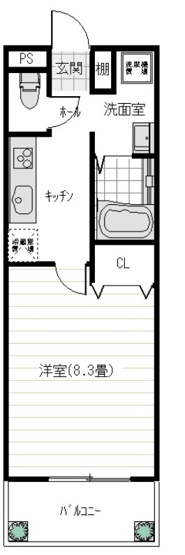 【間取り】 | ラ・メール本町B