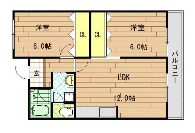 【間取り】 | シャンポール東大阪（河内花園賃貸） | 間取りです
