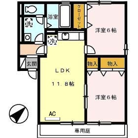 【間取り】 | リヴェール・モリ　B棟 | 2LDKのお部屋です