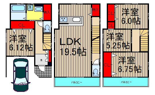 南津守４丁目戸建ての間取り