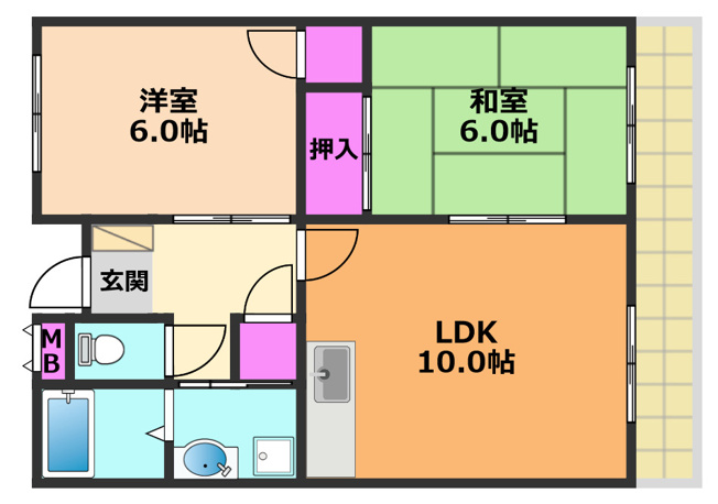 【間取り】 | ひまわり公園マンション