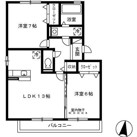 合志市幾久富のアパートの間取り