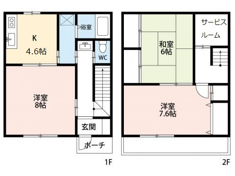 【間取り】 | 第2メゾネット石川