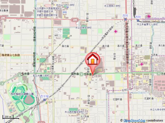 パレフルーヴ五条の地図