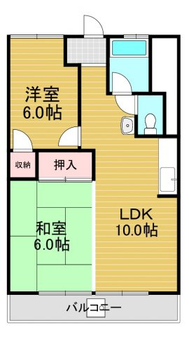 泉ヶ丘コーポラスの間取り