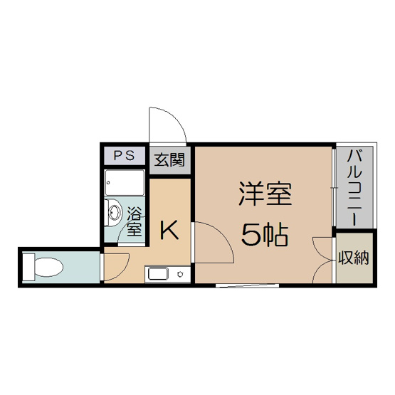 【間取り】 | ロイヤルヴィラ昭和町 | １K　セパレート