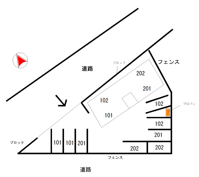 プリンス大島の区画図|大島　プリンス大島　2LDK　駐車場