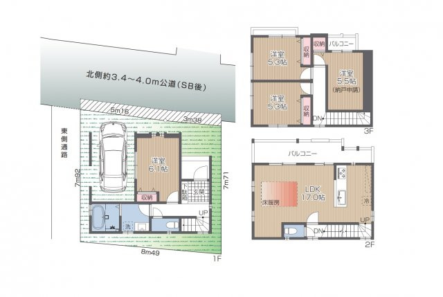 【間取り】 | 北区志茂２丁目 新築戸建 | 延床面積93.55㎡の4LDK+P