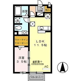 【間取り】 | ローズハウス | 1LDKのお部屋です