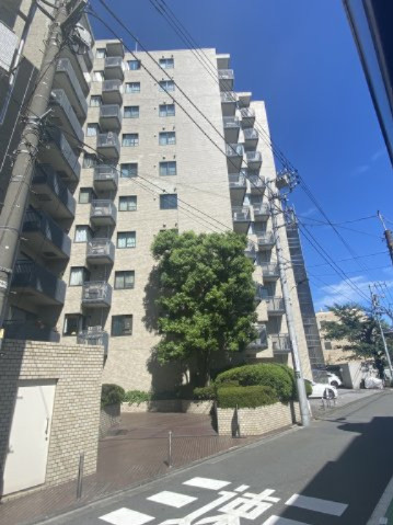 南青山パークマンションの外観|六本木通りとは反対側の閑静な住戸です。