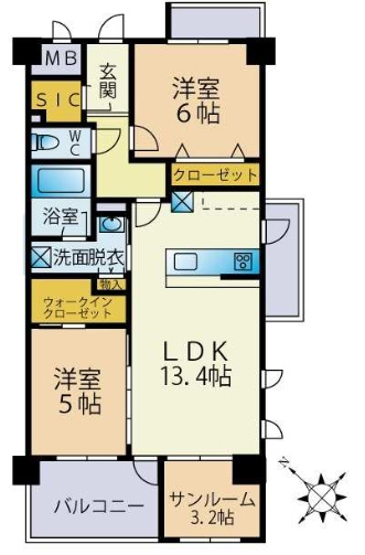【間取り】 | Luminous Terrace 諸岡