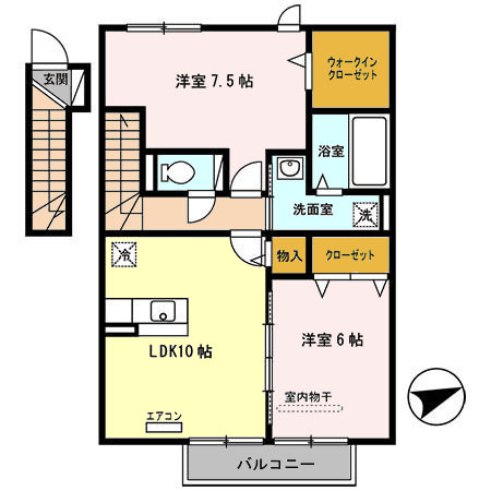 【間取り】 | ルミエール岩橋 B棟