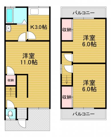 茱萸木6丁目戸建の間取り