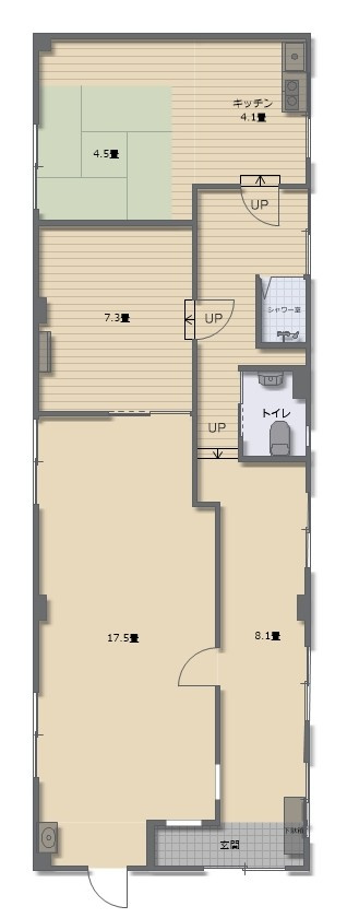 高野本郷　貸店舗　２９坪の間取り