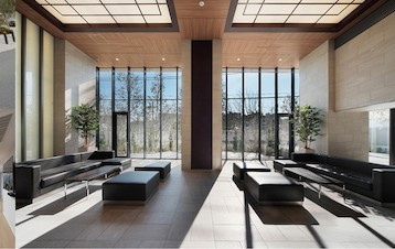 【エントランス】 | 【グランドロビー】天井が高く開放感のあるデザインとなっています。また、ソファーもあり、待ち合わせにも最適です◎
