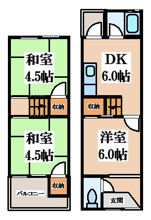 【間取り】 | 上石切町2丁目貸家