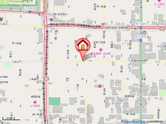 ORYZA三条西洞院（オリザ三条西洞院）の地図