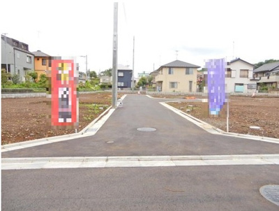【前面道路含む現地写真】 | 東村山市廻田町/新築戸建 | 東側約4.3ｍ公道
新設道路約4.5ｍ私道