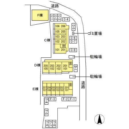 マレアガーデン新横浜Cの区画図