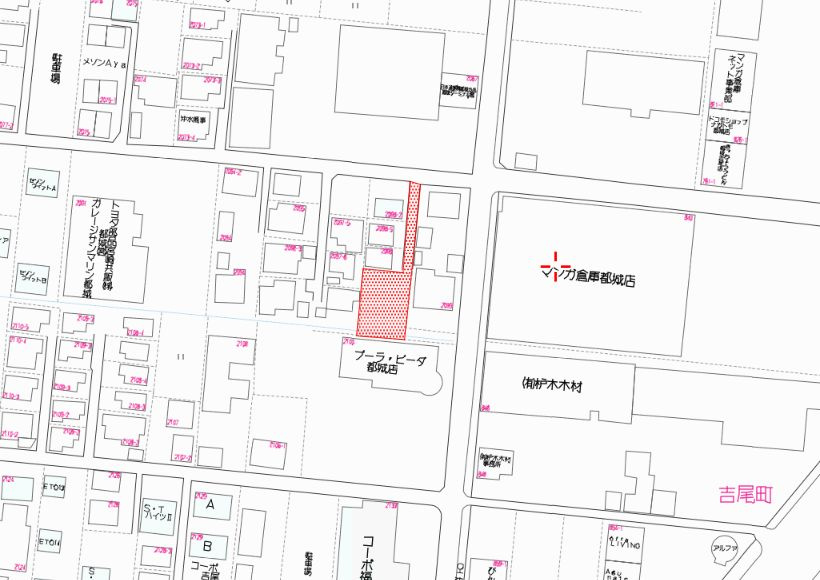 都城市吉尾町の売地の土地図