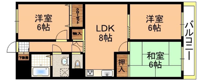 【間取り】 | 北巽ハイツ