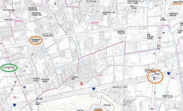 笹沖　売地の周辺