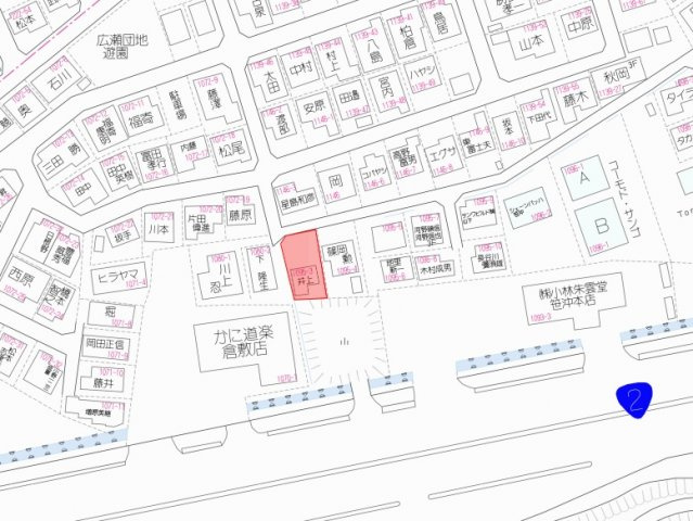 笹沖　売地の地図