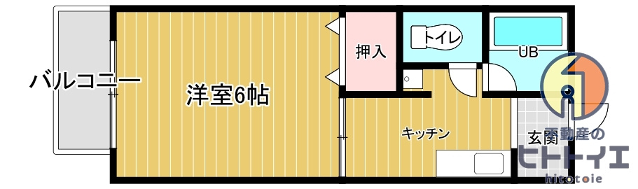 サンライズ・フジの間取り|1Kです