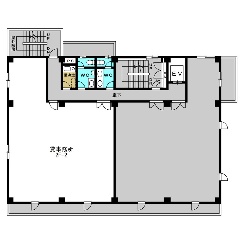 森ビルⅡ　２F　事務所の間取り