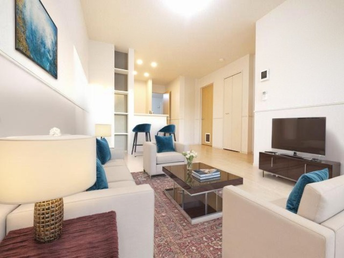 サクラガーデンⅡの居間・リビング|CGで家具等を配置したもので家具等は含まれません