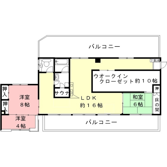 岐阜市六条東１丁目のアパートの間取り