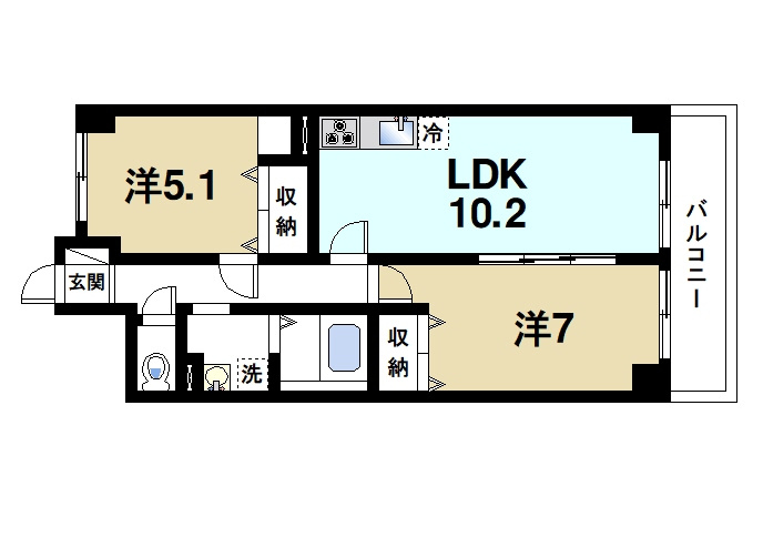 カーサレイメイの間取り|広々した間取りです