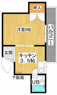 【間取り】 | 木川ハイツ | 木川ハイツ　２０１号室