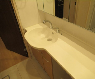 【独立洗面台】 | グレイスコートやまが | 朝の支度にも助かる、独立の洗髪洗面化粧台