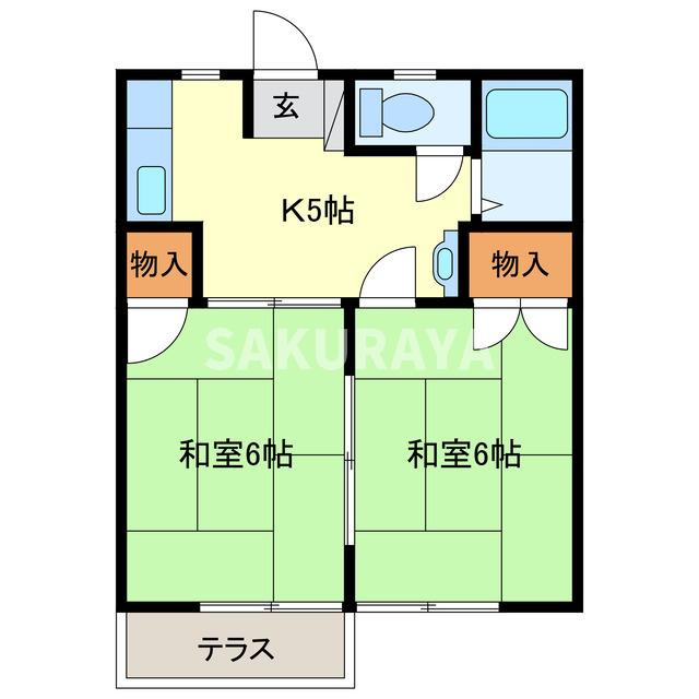 永倉コーポ3号棟の間取り