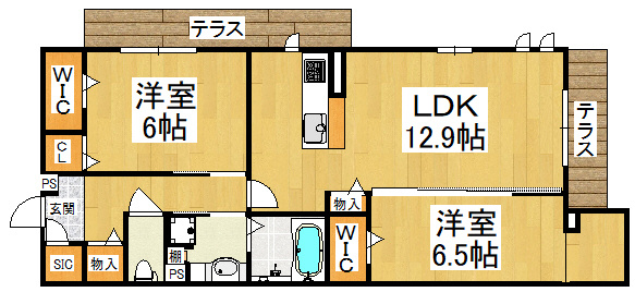 【間取り】 | agerate(アジェラート)　A棟
