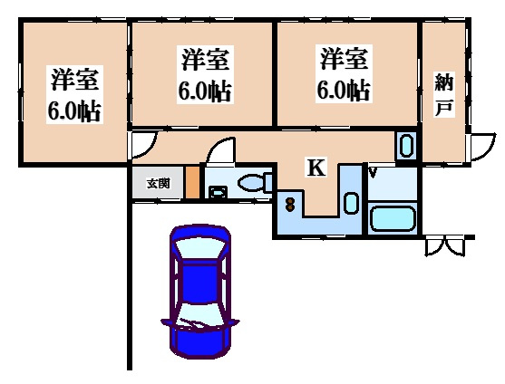 【間取り】 | 加納8丁目貸家
