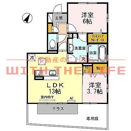 ヴィルヌーブ伍番街【キャッシュバック対象】の間取り