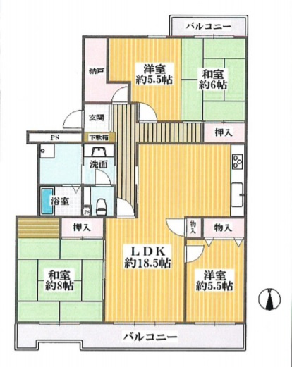 ◆箕面市◆南向きにつき陽当たり・眺望良好♪LDK18帖◆グリーンヒル東箕面10号棟◆の画像