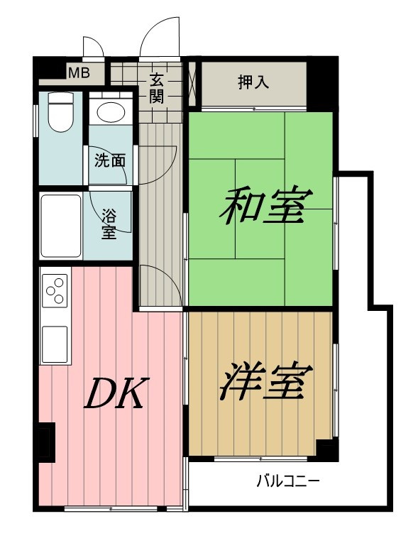 道場北マンションの間取り