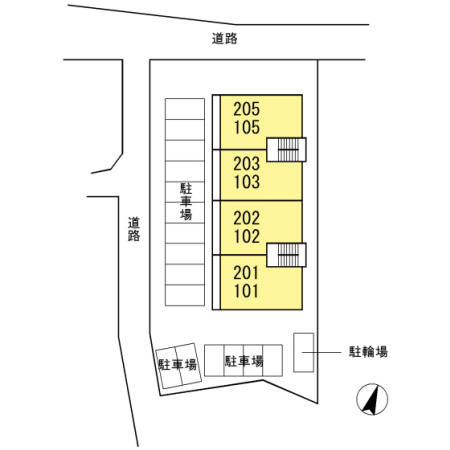 上益城郡御船町大字豊秋のアパートの区画図