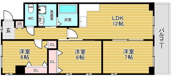 パレーシャル難波の間取り