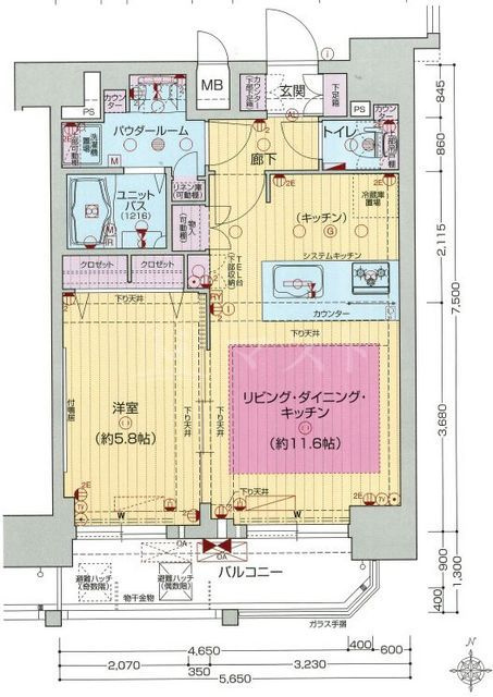 プレサンス難波フィネストの間取り