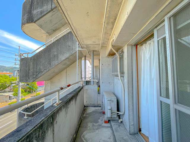 ハイツ大川筋のバルコニー|陽当たり良好なバルコニーです