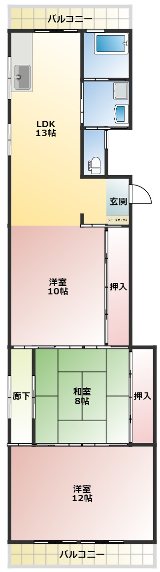 ハイツ大川筋の間取り