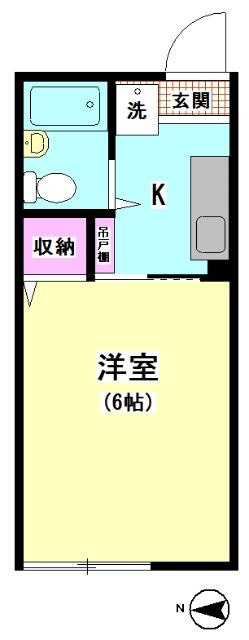 最上階・角部屋の１Ｋタイプ！