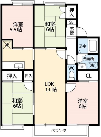 【間取り】 | ジュネス若松