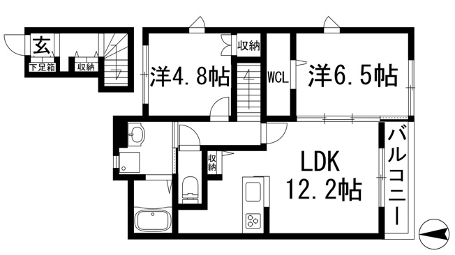 【間取り】 | Reveur甲東1