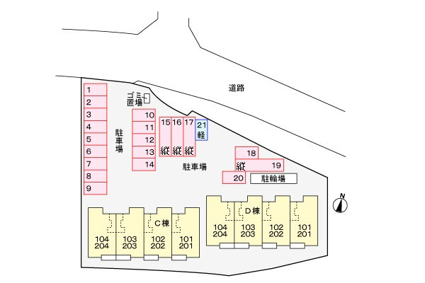 ハウスアイＣの区画図