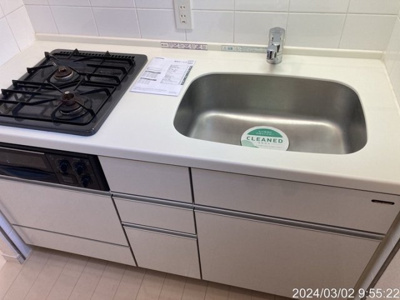 【キッチン】 | デュオ・スカーラ東日本橋 | システムキッチン（2口ガスコンロ・グリル付）